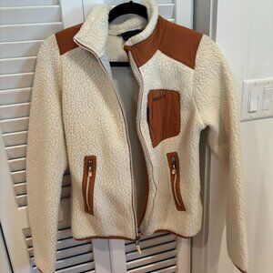 Marmot Polartec Fleece Jacket – Cream with Brown Accents (Size S)
